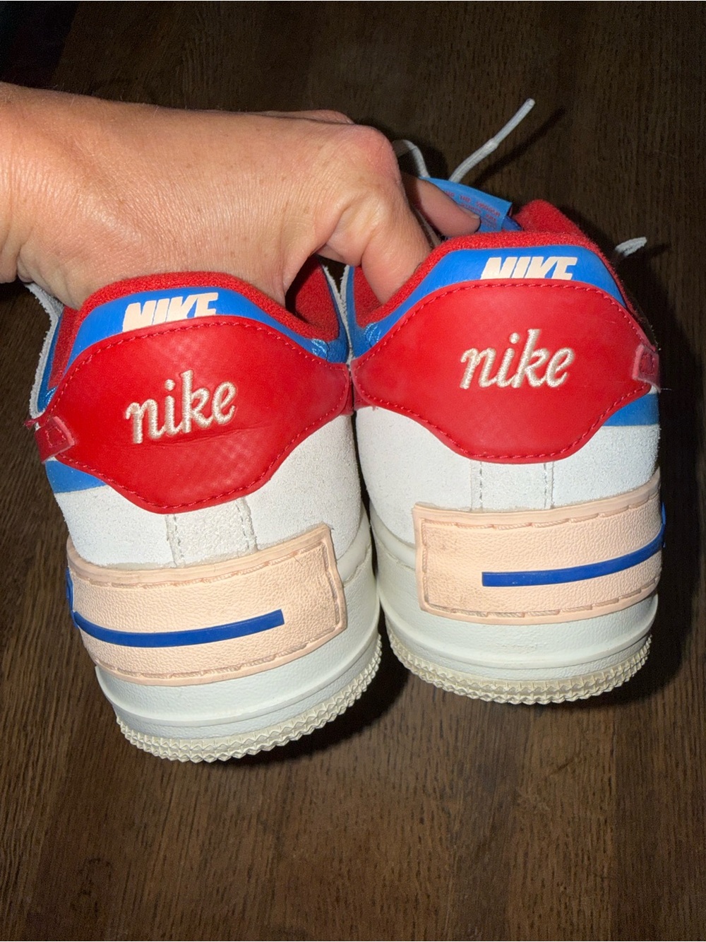 Nike Air Force 1 Low-Top Sneakers Red White Blue size 10.5 - Picture 5 of 9